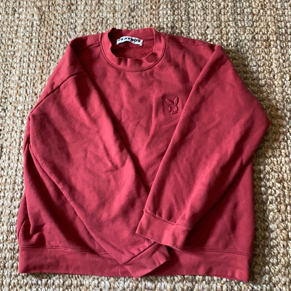 Red playboy crewneck sweatshirt